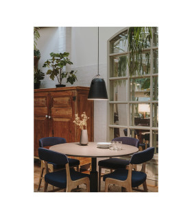 Napa Big Dome Pendant Ceiling Light Black E27 15W-2