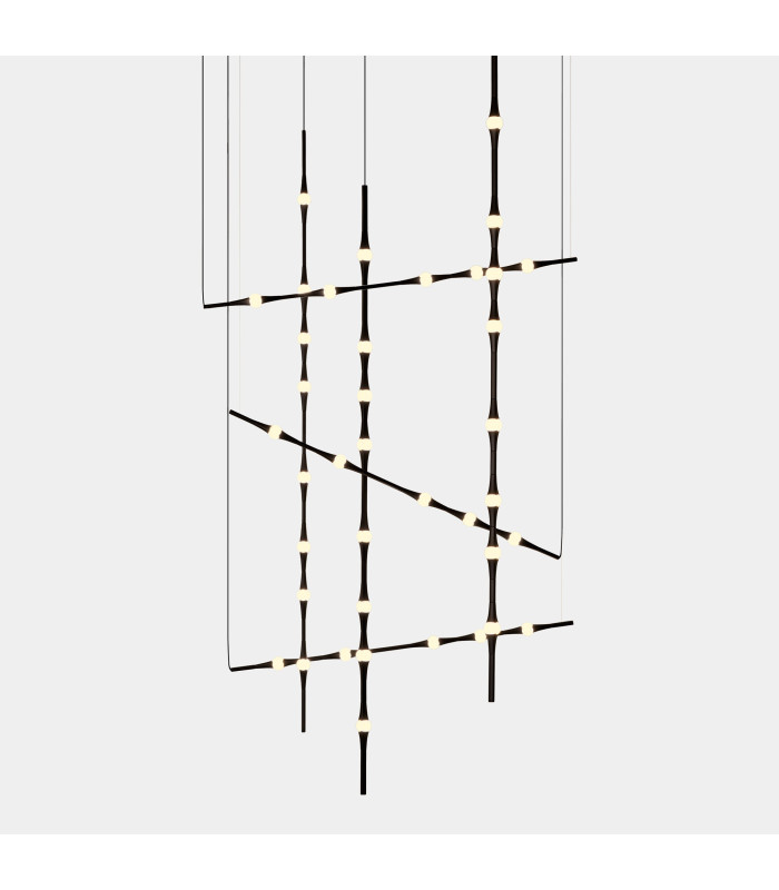 Dew Bar Pendant Ceiling Light 99.5cm Black LED 13W 2700K Dali Dimming-3