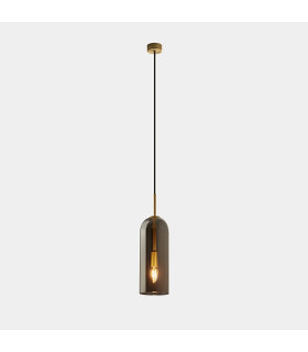 Glam Slim Pendant Ceiling Light 31cm Matte Gold Fumé E14 9W-1