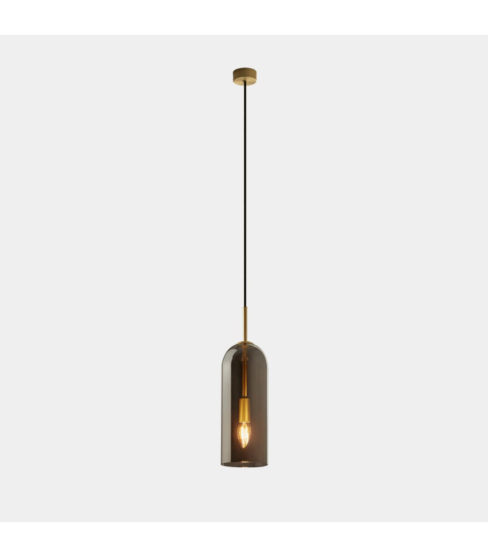 Glam Slim Pendant Ceiling Light 31cm Matte Gold Fumé E14 9W-1
