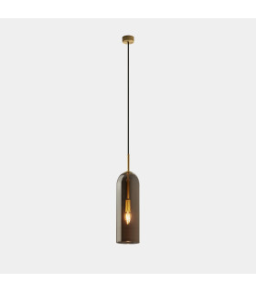 Glam Slim Pendant Ceiling Light 38.5cm Matte Gold Fumé E14 9W-1