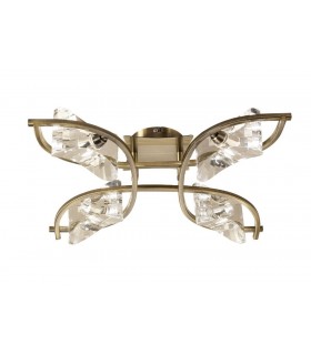 Semi Flush Ceiling 4 Light G9, Antique Brass - 1