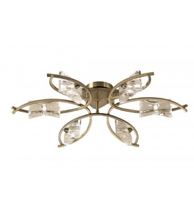 Semi Flush Ceiling 6 Light G9, Antique Brass - 1