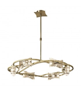 Telescopic Semi Flush 6 Light G9 Round, Antique Brass - 1