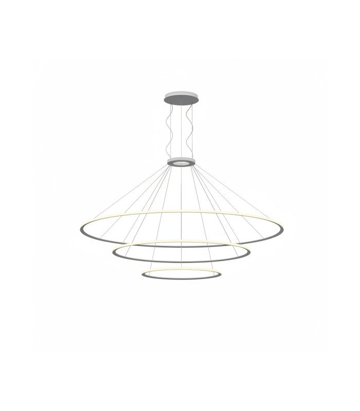 Circular Inward 3 Rings 303cm Integrated LED Pendant Ceiling Light White 381W 2700K Dali Dimmming-1