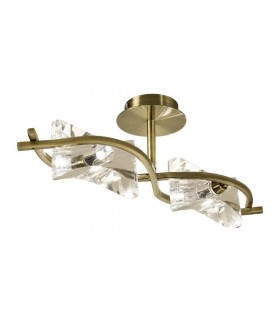 Semi Flush Ceiling 2 Light G9, Antique Brass - 1