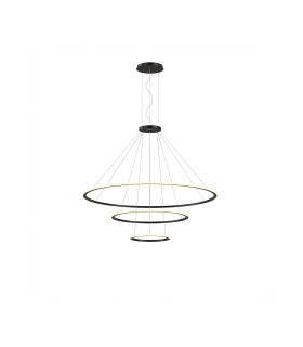 Circular Inward 3 Rings 207cm Integrated LED Pendant Ceiling Light Black 234W 4000K Dali Dimming-1