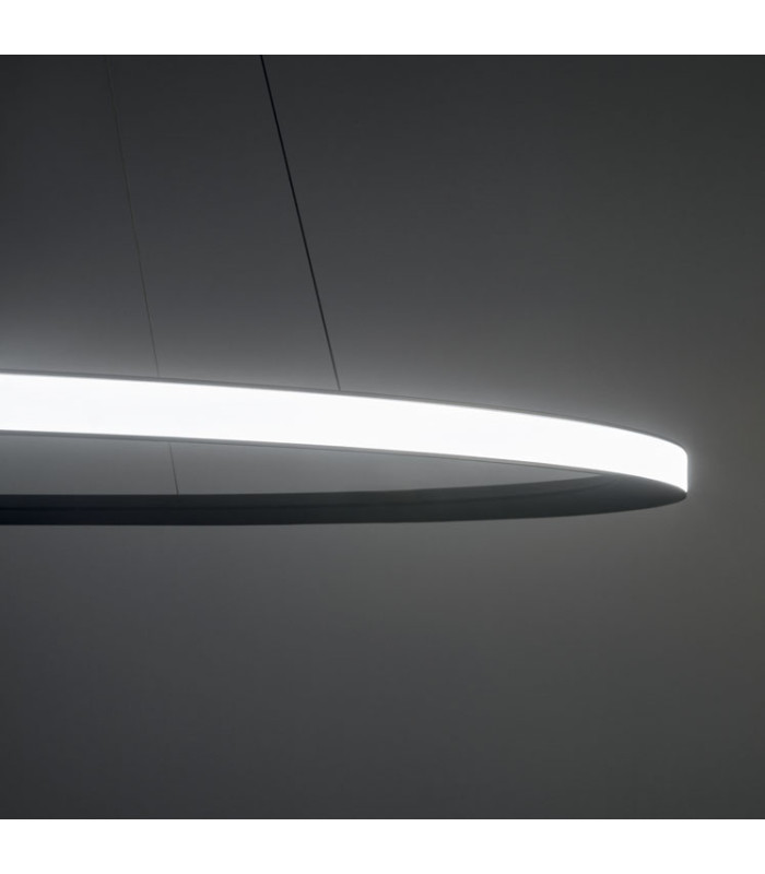 Circular Outward 5 Rings 300cm Integrated LED Pendant Ceiling Light Black 575W 2700K Dali Dimmming-2