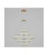 Circular Outward 5 Rings 204cm Integrated LED Pendant Ceiling Light Gold 340W 2700K 0-10V Dimming