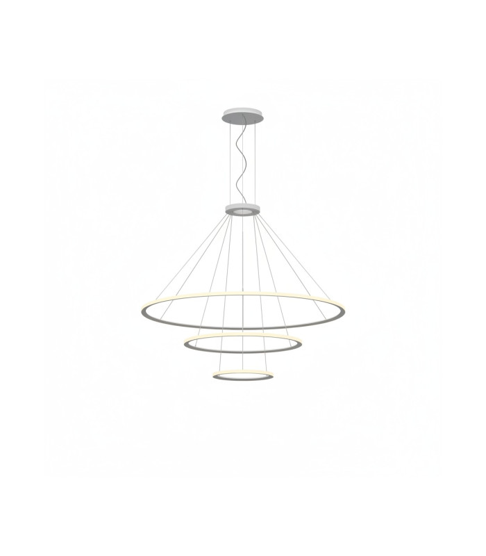 Circular Outward 3 Rings 204cm Integrated LED Pendant Ceiling Light White 234W 2700K Dali Dimming-1