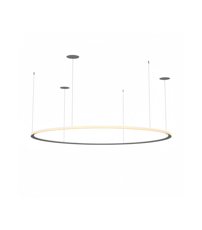 Circular Outward Recessed 204cm Integrated LED Pendant Ceiling Light White 129W 2700K Dali Dimmming-1