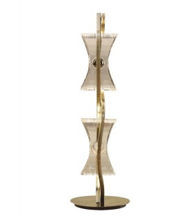 Table Lamp 2 Light G9 Looped Frame, Antique Brass - 1