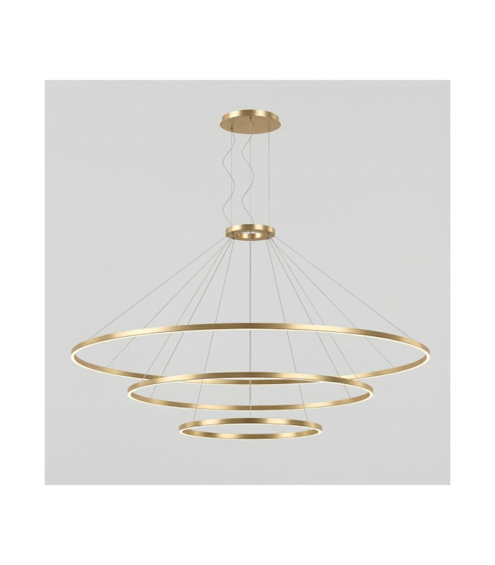 Circular Downward 3 Rings 302cm Home Gold LED 320W 2700K Dali Dimmming