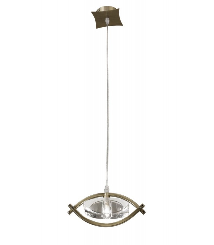 Ceiling Pendant 1 Light G9, Antique Brass - 1