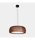 Gong 61cm Cylindrical Pendant Ceiling Light Brown Matt Microprisma Matt LED 27.4W 2700K Phase Cut Dimming-1