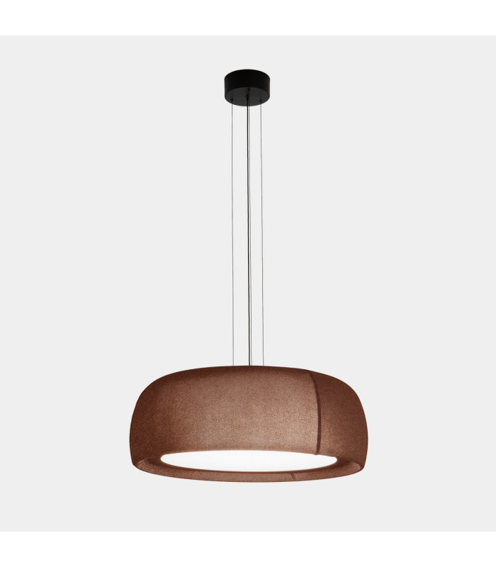 Gong 61cm Cylindrical Pendant Ceiling Light Brown Matt Microprisma Matt LED 27.4W 2700K Phase Cut Dimming-1