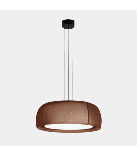 Gong 61cm Cylindrical Pendant Ceiling Light Brown LED 27.4W 3000K Phase Cut Dimming-1