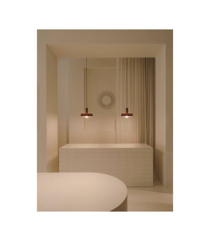 Keops Dome Pendant Ceiling Light Brick Red E27 15W-2