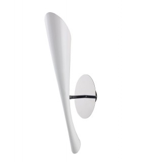 Wall Lamp Switched 1 Light E27, Gloss White, White Acrylic, Polished Chrome - 1