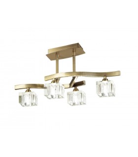 Semi Flush Ceiling 4 Light G9, Antique Brass - 1