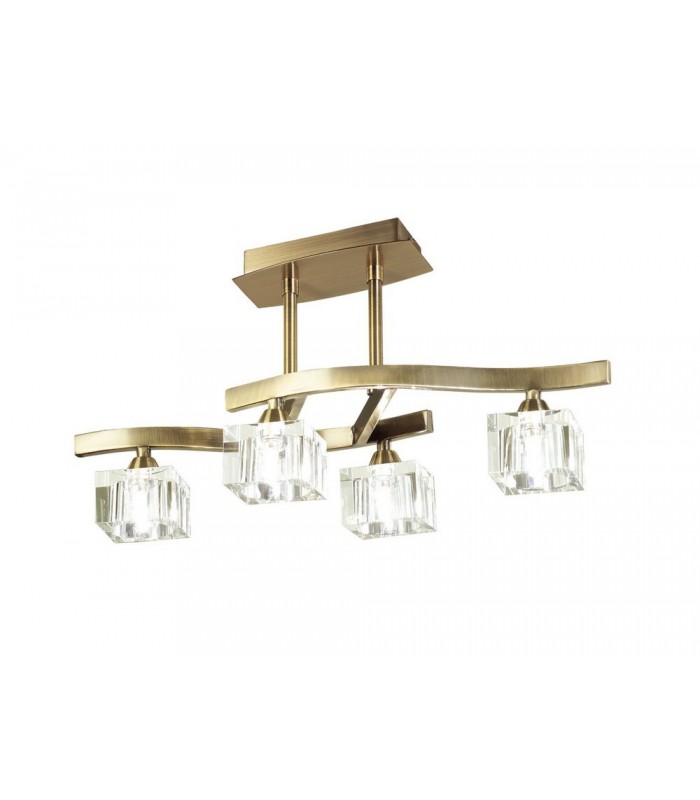 Semi Flush Ceiling 4 Light G9, Antique Brass - 1