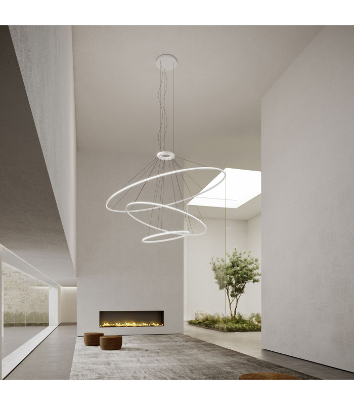 Circular Downward 3 Rings 200cm Home White LED 190W 2700K On-Off