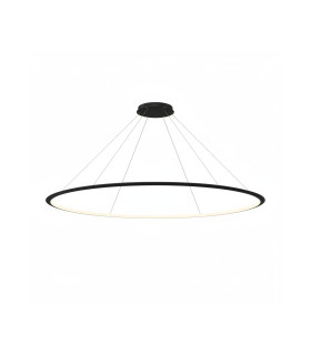 Circular Inward Surface 200cm Integrated LED Pendant Ceiling Light Black 129W 3000K 0-10V Dimming-1