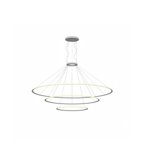 Circular Inward 3 Rings 300cm Integrated LED Pendant Ceiling Light White 381W 3000K 1-10V Dimming-1