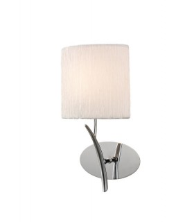 Wall Lamp Switched 1 Light E27, Polished Chrome with White Oval Shade - 1
