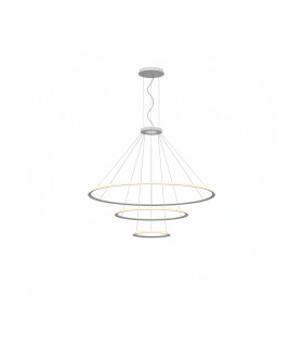 Circular Inward 3 Rings 200cm Integrated LED Pendant Ceiling Light White 234W 3000K 1-10V Dimming-1