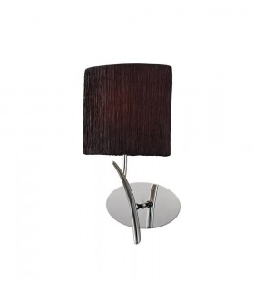 Wall Lamp Switched 1 Light E27, Polished Chrome with Black Oval Shade - 1