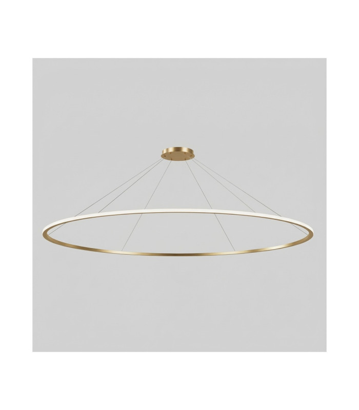 Circular Outward Surface 300cm Integrated LED Pendant Ceiling Light Gold 190W 3000K 0-10V Dimming