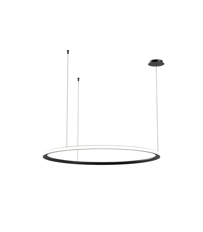 Circular Outward Recessed 120cm Integrated LED Pendant Ceiling Light Black 72W 3000K Dali Dimmming-1