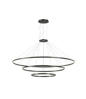 Circular Downward 3 Rings 300cm Home Black LED 320W 3000K 1-10V Dimming