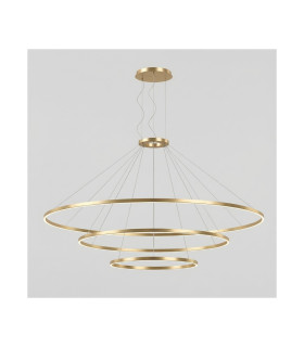 Circular Downward 3 Rings 300cm Home Gold LED 320W 3000K 1-10V Dimming