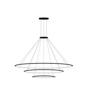 Circular Downward 3 Rings 200cm Home Black LED 190W 3000K On-Off