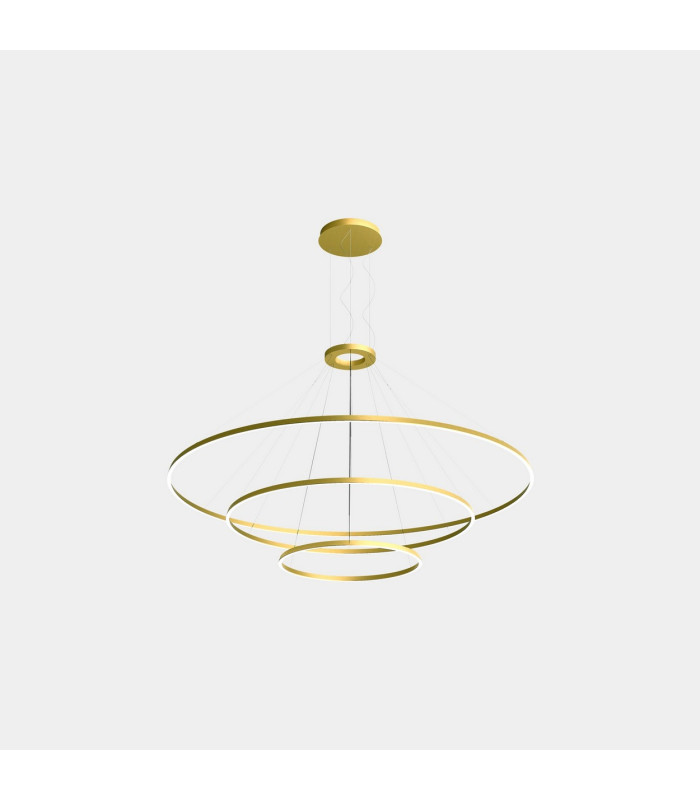 Circular Downward 3 Rings 200cm Home Gold LED 190W 3000K On-Off