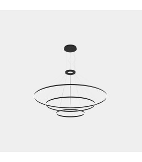 Circular Downward 3 Rings 200cm Home Black LED 190W 4000K On-Off