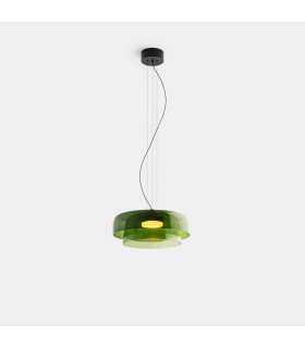 Levels Twin Dome 42cm Dome Pendant Ceiling Light Black Green LED 19W CCT 2700-3000-4000K Phase Cut Dimming-1