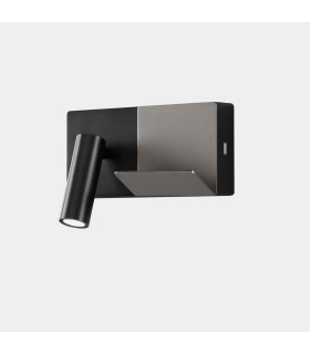 E-Lamp Reading Wall Light Black Grey LED 3.2W 2700K On-Off