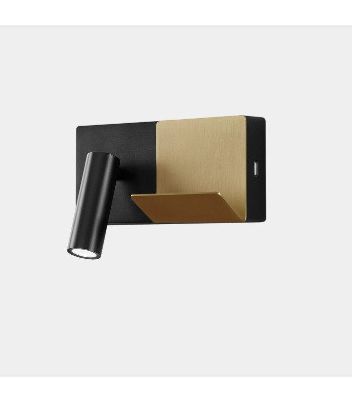 E-Lamp Reading Wall Light Black Gold LED 3.2W 2700K On-Off-1