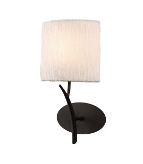 Wall Lamp 1 Light E27, Anthracite with White Oval Shade - 1