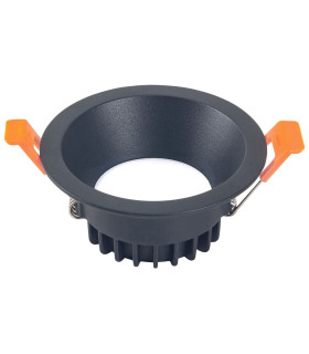 Jet 9cm Recessed Downlight Black White LED 7W 3000K IP54 On-Off
