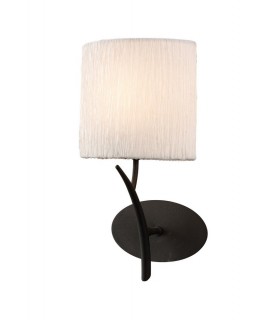 Wall Lamp Switched 1 Light E27, Anthracite with White Oval Shade - 1