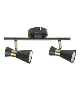 Eufo Twin Ceiling Spotlight Black Gold GU10 16W-1