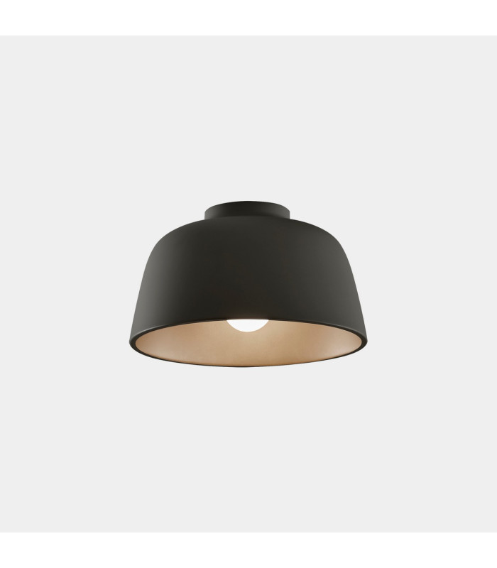 Miso 29cm Bowl Semi Flush Ceiling Light Black E27 15W-1