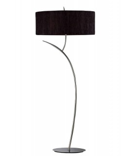 Floor Lamp 2 Light E27, Anthracite with Black Oval Shade - 1