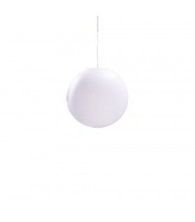 Globe Ceiling Pendant 1 Light E27 Small Outdoor IP44, Opal White - 1