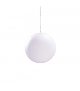 Globe Ceiling Pendant 1 Light E27 Medium Outdoor IP44, Opal White - 1