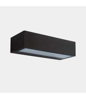 Nemesis Outdoor Up Down Wall Lamp Brown Tinted LED 8.8W CCT 2700-3200-4000K IP65 On-Off
